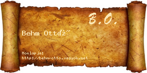 Behm Ottó névjegykártya